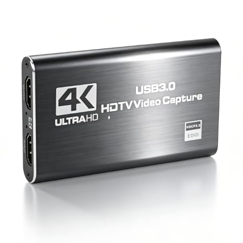 LICAEVEY 4K 60Hz HDMI Video Capture Card, USB 3.0 Audio Video Capture Device Full HD Recording Plug and Play for Game Live Streaming HDTV