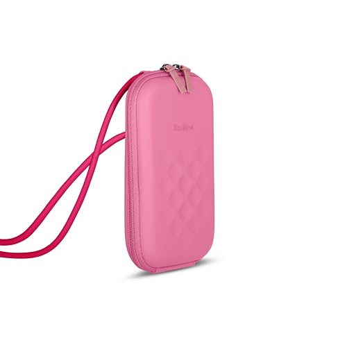 Rollink Nano EVA Hard-Shell Phone Case Crossbody Bag – Compact Travel Organizer, Water-Resistant, Adjustable Strap | Quick-access layout - color: Chateau Rose