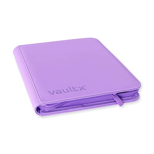 Vault X 4 Pocket Zip Trading Card Binder 160 Cards Exo-Tec (Purple) | Holds 160 standard-size TCG cards in 20 side-loading 4-pocket pages. Padded, water-resistant Exo-Tec cover. - color: Purple