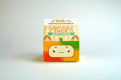 1985 Games Mango Milk Carton Dice Set – Milk Carton-Inspired Dice for DND | TTRPGs & Tabletop Roleplaying - color: Mango