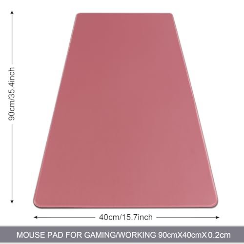XXL Gaming Mouse Pad 35.4x15.7 Professional Large Mouse Pad & Computer Game Mouse Mat-90x40 Darkpinkus - color: 90x40 Darkpinkus, size: 35.4x15.7x0.1IN