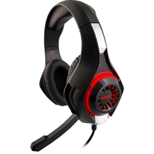 Nyko Core Universal Stereo Gaming Headset w/Retractable Microphone, Red LEDs & Soft Ear Cushions - Perfect for PS5, PS4, Xbox, PC & Nintendo Switch Gaming!