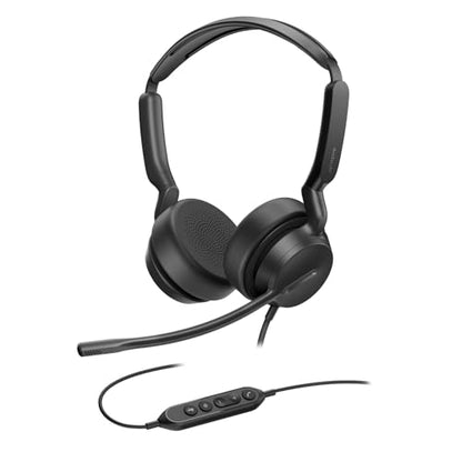 Yealink UH42 USB-C/A Wired Headset,AI Noise Cancelling Mic,in-Line Controls | Teams/Zoom Certified, Dual-Ear Headphones, Plug & Play for PC/Laptop/Phone,7ft Cable, Dynamic EQ, Call Center, Hybrid Work