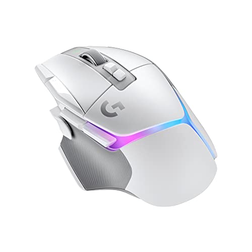 Logitech G502 X Plus Wireless RGB Gaming Mouse - White | Optical Switches, LIGHTSYNC RGB, 13 Buttons, Infinite Scroll, <130 Hr Battery, USB-C, POWERPLAY Charging, PC/Mac Compatible - color: White, style: Wireless
