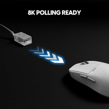 Pulsar Gaming Gears X2 Crazylight Wireless Gaming Mouse, Ultra Lightweight 1.23 oz (35g), Optical Switch, 32000 DPI, 750 IPS, XS-1 Sensor, 8k Compatible (Uyuni White) - color: Uyuni White, size: Mini, style: X2 CrazyLight