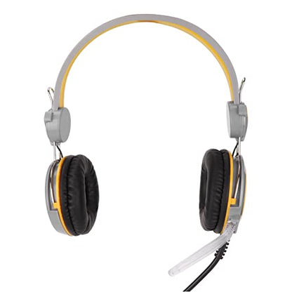 Gaming Headset with Noise Cancelling Features Ergonomic Wired Game Headphone for PC and Skype 40mm Drivers (Yellow) - color: Yellow