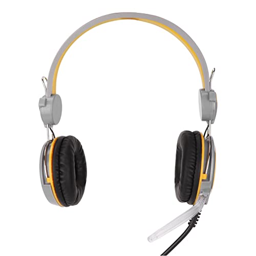 Gaming Headset with Noise Cancelling Features Ergonomic Wired Game Headphone for PC and Skype 40mm Drivers (Yellow) - color: Yellow