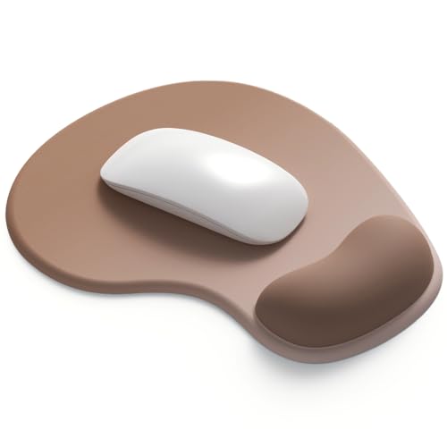 Office Mousepad with Gel Wrist Support - Ergonomic Gaming Desktop Mouse Pad Wrist Rest - Design Gamepad Mat Rubber Base for Laptop Computer -Silicone Non-Slip Special-Textured Surface (04Brown) - color: 04Brown