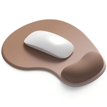 Office Mousepad with Gel Wrist Support - Ergonomic Gaming Desktop Mouse Pad Wrist Rest - Design Gamepad Mat Rubber Base for Laptop Computer -Silicone Non-Slip Special-Textured Surface (04Brown) - color: 04Brown