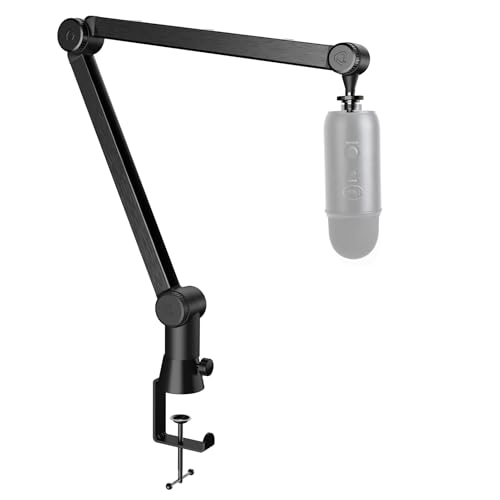 Blue Yeti Microphone Boom Arm - Upgraded Heavy Duty Boom Arm, Hidden Cable Management, Stable Desk Clamp, Blue Yeti Mic Stand Compatible with Yeti Microphone, HyperX QuadCast, Shure SM7B - color: Upgraded Large Blue Yeti Boom Arm