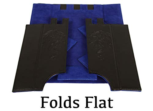 Forged Dice Co. Draco Castle Foldable Dice Tray and Dice Tower - Foldable DND Dice Tray and Dice Rolling Tray Tower - Perfect for Dungeons and Dragons RPG and Tabletop Gaming - color: Blue