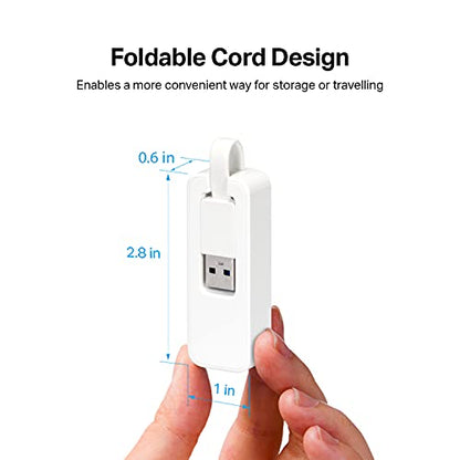 TP-Link USB to Ethernet Adapter, Foldable USB 3.0 to 10/100/1000 Gigabit Ethernet LAN Network Adapter, Support Windows 11/10/8.1/8/7/Vista/XP for Desktop Laptop Apple MacBook Linux (UE300) - style: USB-A 3.0