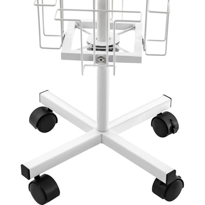 Rotating Greeting Card Rack, 6 Tiers 24 Greeting Card Display Stand Cold Rolled Steel Pocket Rotating Holder Portable Postcard Holder w/4 Universal Wheels for Classrooms Offices Libraries