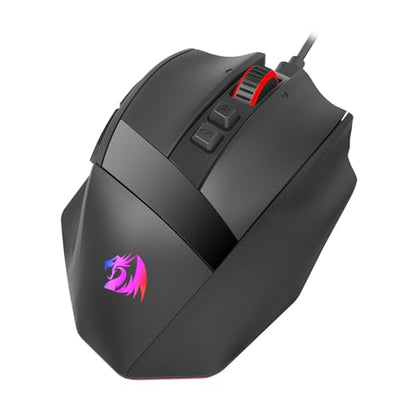 Redragon M813 Wired RGB Gaming Mouse with 4D Dual Mode Scroll Wheel, Optical Ergonomic Gamer Mouse with Max 16,000DPI, High Precision Sensor 3333, 7 Macro Buttons, Software Supported