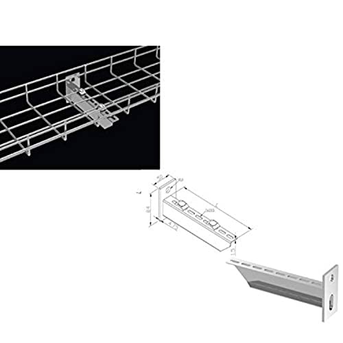 Kable Kontrol Reinforced Bracket – 4” Width - Wire Mesh Tray Cable Management Rack Cords Organizer Cable Basket, Zinc Plated Steel NEC Approved for Network, Fiber Optic, Cabling Accessory - size: Reinforced Bracket - 4" Width