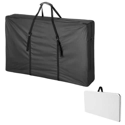 34" Folding Card Table Storage Bag for 34" Fold-in-Half Square Table | Storage Bag for Picnic/Camping/Party Table, Waterproof Dustproof Protective Cover - Black 35 x 18 x 4 Inch - size: 35" x 18" x 4"