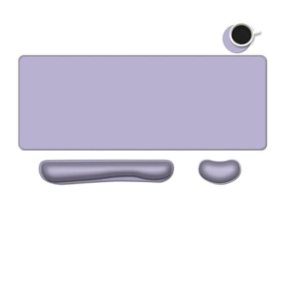 Desk Mat, Large Gaming Mouse Pad with Wrist Rest, 4 in1 XXL Mouse pad+Keyboard Wrist Rest+Mouse Pad Wrist Support+Cup Coaster Set, Ergonomic Desk Pad for Home Office, Purple - color: Purple