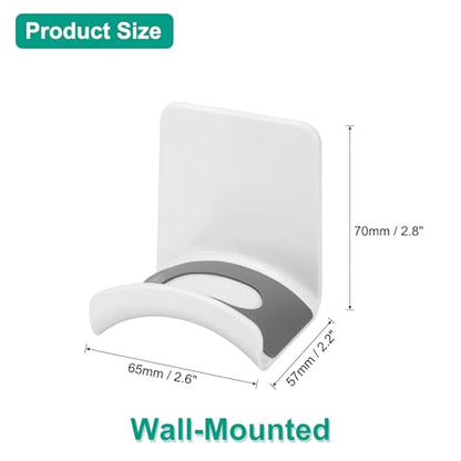 uxcell Headphone Stand, 2 Pcs ABS Headset Holder Adhesive Headphone Holder Hook Mount Headphone Hanger Hook Under Desk for Gaming Headphones Earphones Cables, White(Wall-Mounted) - color: White