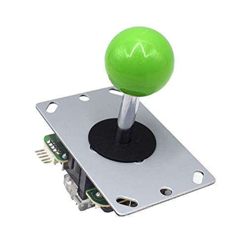 Green Ball Top Handle 5 Pin Micro Switches 4 & 8 Way Adjustable Arcade Joystick Replacement Cable Parts for Mame Jamma Arcade USB Encoder PC Game Cabinet DIY Joystick and Button Kit…