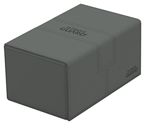 Ultimate Guard Twin Flip'n'Tray 160+, Deck Case for 160 Double-Sleeved TCG Cards + Dice Tray, Grey, Independent Magnetic Closure & Microfiber Inner Lining - color: Grey, size: 160+
