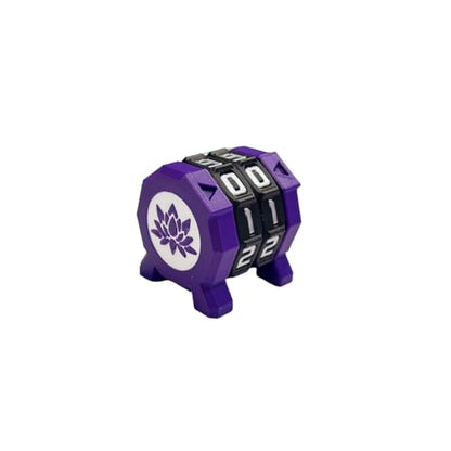 MTG Life Counter, 00-99 Range Poison Counter Wheel with Lotus Symbol, Readability Health Tracker Dial for Commander EDH Damage, Friday Night Magic, RPG TGG Card Games - color: Lotus (Purple + White), size: 2-Grid Game Counter