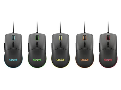 Lenovo M210 RGB Wired Gaming Mouse for PC, Laptop, Computer with Windows & Chrome OS - 3 Zone RGB, 8000 DPI Adjustable Sensor, 7 Programmable Buttons – Palm Grip Mouse for Gamers (Black) - color: Black M210 RGB
