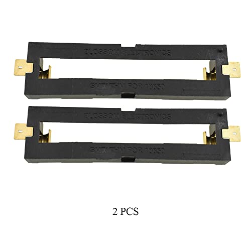 HAHIYO 18650 1 Slot Battery Holder Clip Storage Case Copper Good Contacts 3.7V DIY Charging Power Not Leak Secure Snug Hold Wide Tab Easy Solder Remove for Circuit PCB SMT Parallel Pin 2PCS - style: 18650(Parallel Pin-1 Slot)-2P