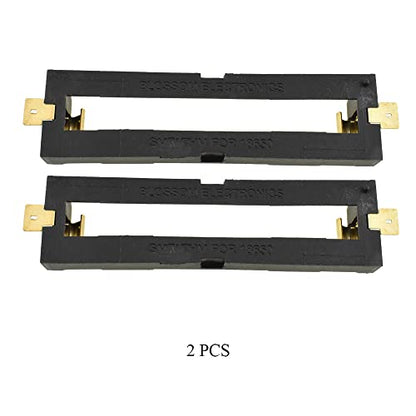 HAHIYO 18650 1 Slot Battery Holder Clip Storage Case Copper Good Contacts 3.7V DIY Charging Power Not Leak Secure Snug Hold Wide Tab Easy Solder Remove for Circuit PCB SMT Parallel Pin 2PCS - style: 18650(Parallel Pin-1 Slot)-2P