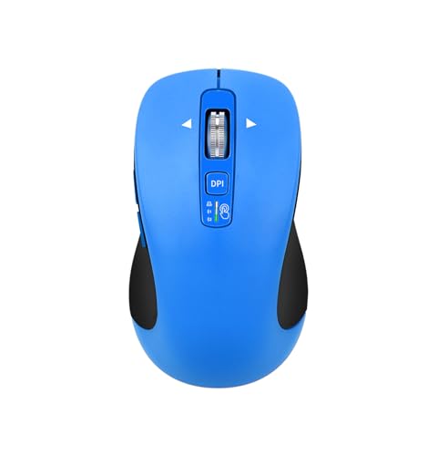 CITLLA Wireless Bluetooth Mouse (USB + BT1 + BT2), Full Size, 4-Way Scrolling, Multi-Device Silent Mouse for Computer, Laptop, iPad, MacBook (Blue) - color: Blue