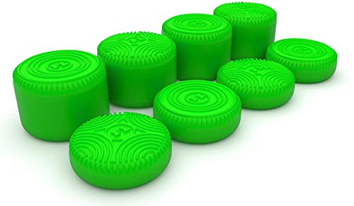 SensePro PS5 Controller Skin Grip, Anti-Slip Studded, Green | Dock Compatible, Soft Gel Silicone Cover for Playstation 5 Dualsense, Rubber Protector, Raised Thumb Grip Caps - color: Green