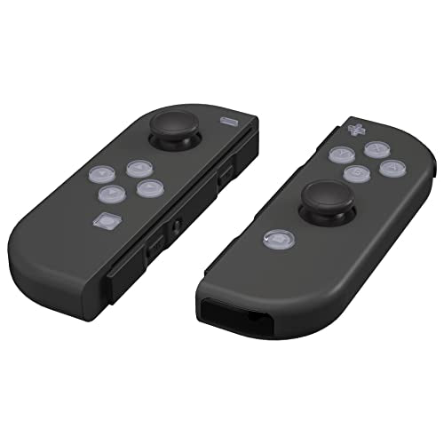 eXtremeRate Replacement Two-Tone Jelly Buttons for JoyCon, New Hope Gray & Clear w/Symbols Custom Controller ABXY Direction Home Capture + - Keys, Action Face Button for Nintendo Switch & Switch OLED - color: New Hope Gray & Clear
