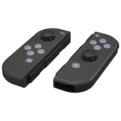 eXtremeRate Replacement Two-Tone Jelly Buttons for JoyCon, New Hope Gray & Clear w/Symbols Custom Controller ABXY Direction Home Capture + - Keys, Action Face Button for Nintendo Switch & Switch OLED - color: New Hope Gray & Clear