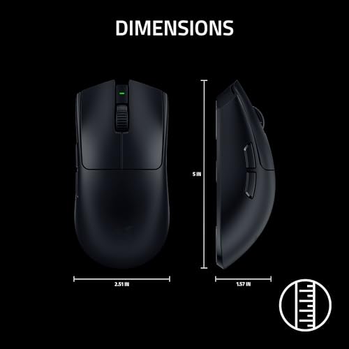 Razer Viper V3 Pro Wireless Esports Gaming Mouse: Symmetrical - 54g Lightweight - 8K Polling - 35K DPI Optical Sensor - Gen3 Optical Switches - 8 Programmable Buttons - 95 Hr Battery - Black - color: Black, style: 8000 Hz Polling