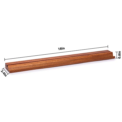 Yellow Mountain Imports Classic Chestnut Color Wooden Mahjong Game Racks with Pushers, 18 Inches - Set of 4 (Includes Magnetically Attached Mahjong Pushers) - color: Brown