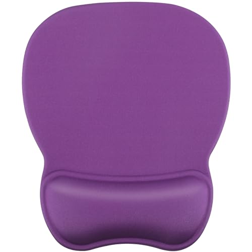 MROCO Ergonomic Mouse Pad with Gel Wrist Rest, 9.4 x 8.1 in, Violet Purple | Ergonomic Shape Design, Multiple Pattern Options, Gel Wrist Comfort, Smooth Lycra Surface, Non-Slip PU Base - color: Violet Purple