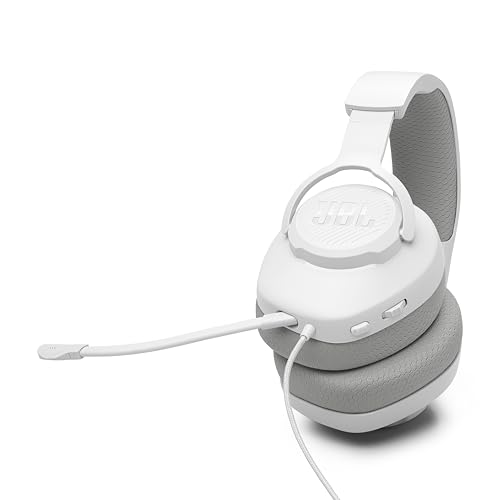 JBL Quantum 100M2 Wired Gaming Headset, Detachable Mic - White | Memory Foam Ear Cushions And 3.5 Mm Jack Work With PC, PlayStation, Xbox, Nintendo Switch For Immersive PC Gaming Sessions - color: White