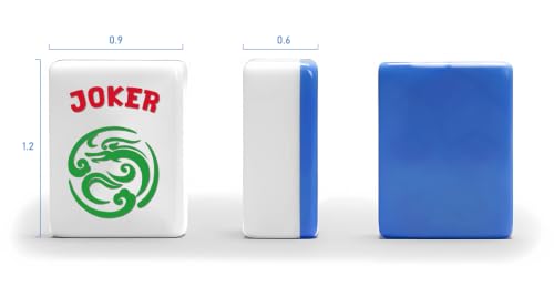 American Mahjong Game Set, Complete Mahjong Set with 160 Premium White Tiles and Mahjong Racks, Bag and Accessories for Family Party (Blue Bag)