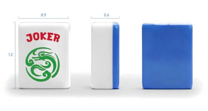 American Mahjong Game Set, Complete Mahjong Set with 160 Premium White Tiles and Mahjong Racks, Bag and Accessories for Family Party (Blue Bag)