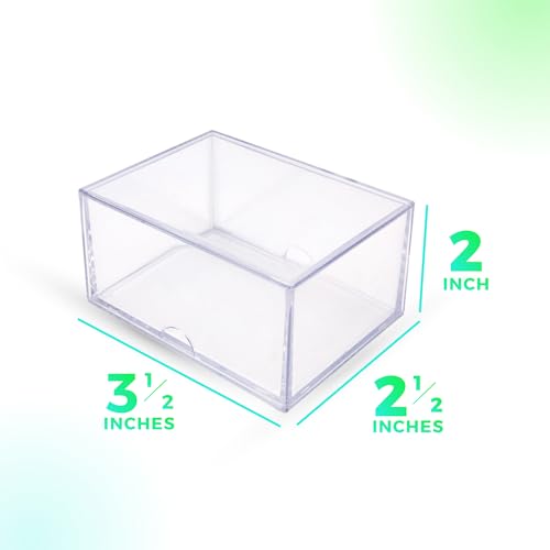 10-Pack Clear Acrylic Card Storage Boxes with Lids – Holds up to 100 Standard Trading Cards Each, Stackable Organizer for Sports & TCG Cards (Unsleeved) - size: 3 1/2" L x 2 1/2" W x 2" H, style: 10.0