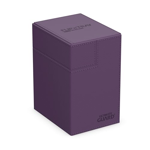 Ultimate Guard Flip'n'Tray 133+, Deck Case for 133 Double-Sleeved TCG Cards + Dice Tray, Purple, Independent Magnetic Closure & Microfiber Inner Lining - color: Purple, size: 133+