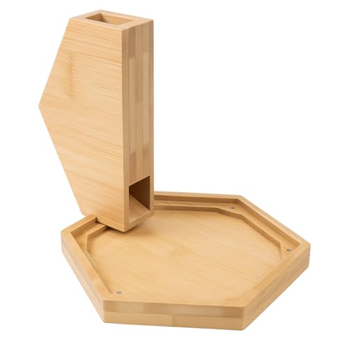 Bamboo Dice Tray for Board Games & RPG Roleplaying Games - Foldable, Portable & Collapsible Rolling Tray for Gaming Table - Dice Tray for Dice Games - Magnetic Design, Wooden Hexagon Tray