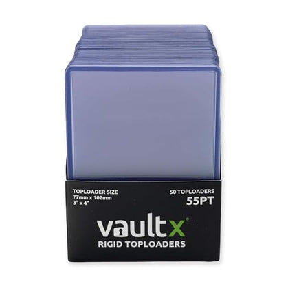 Vault X Toploaders 55pt (50 Pack), 3" x 4" Seamless Clear Rigid Card Holders for Trading Cards TCG - size: 50 Pack, style: 55pt