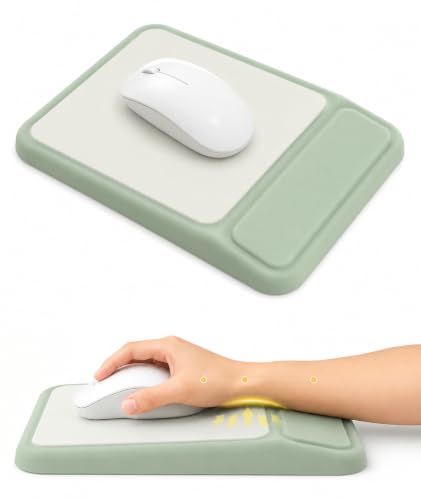 Mouse Pad with Wrist Rest, Ergonomic Memory Foam Mousepad with Soft Wrist Support, Non-Slip PU Base, Smooth Surface for Office, Pain Relief for Laptop & Gaming (Sage Green) - color: Sage Green