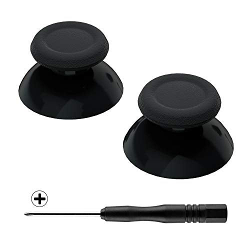eXtremeRate Black Replacement 3D Joystick Thumb Sticks for PS5 Controller, Analog Thumbstick with Screwdriver for PS4 Slim Pro Controller - color: Black