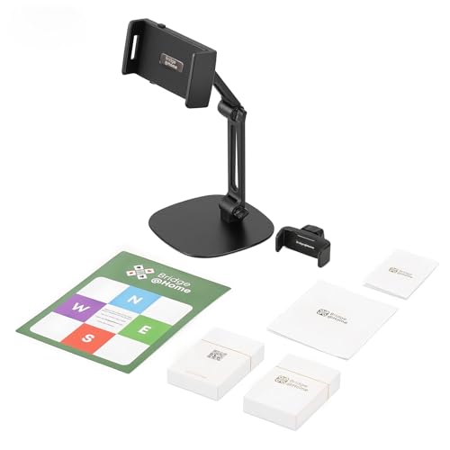 Smart Kit | Bridge Card Game Set with App for Real Duplicate Scoring at Home – 2 QR-Coded Decks, Winds Mat, Tablet Stand, 500 Hand Credits – Gift for Bridge Players & Couples