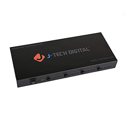 J-Tech Digital 4K 30Hz 4x4 HDMI Matrix Switch Switcher with HDCP 3D & Deep Color HDMI 1.4 Ultra HD Control4 Driver Available - size: 4K30 4x4 HDMI Matrix