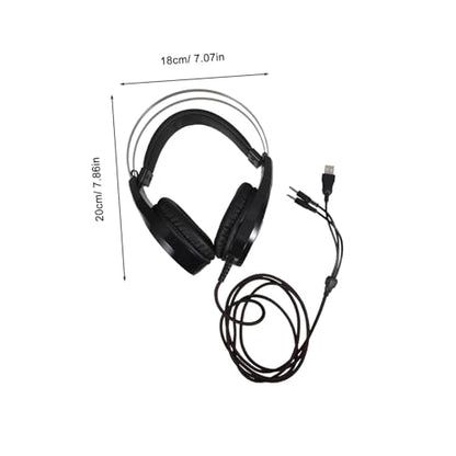 TEHAUX 1pc Wired Gaming Headset Noise Isolation Microphone Comfortable Over-Ear Headphones for Computer and Console Gaming Black Upgraded Dual-Jack Version