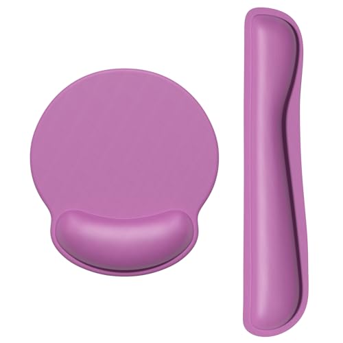 Dapesuom Keyboard Wrist Rest and Mouse Pad with Wrist Support, Cute Memory Foam Cushion for Keyboard and Mouse Set, Desktop Pad Rests with Non Slip Base for Easy Typing & Pain Relief, Radiant Orchid - color: A-radiant Orchid