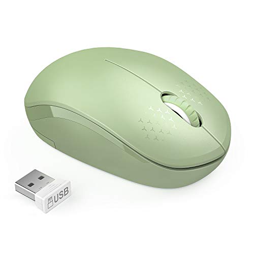 seenda Wireless Mouse, 2.4G Noiseless Mouse with USB Receiver Portable Computer Mice for PC, Tablet, Laptop with Windows System (Olive Green) - color: Olive Green