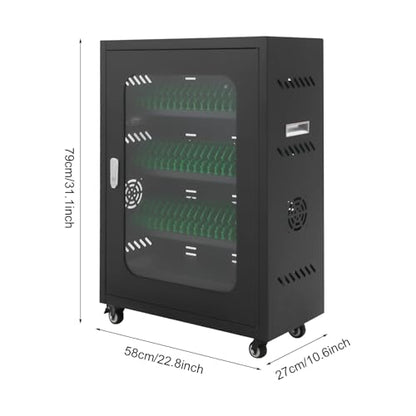 Rechargeable Mobile Phone Charging Cabinet,50 Slots Cell Phones Charging Station Portable Cellphone Charging Cart with Combination Lock, for Students and Employees, Tourists - size: 50Slots